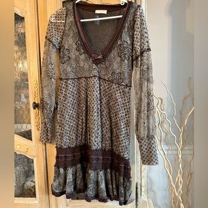 Shirt Passion Vintage Brown Patterned Dress